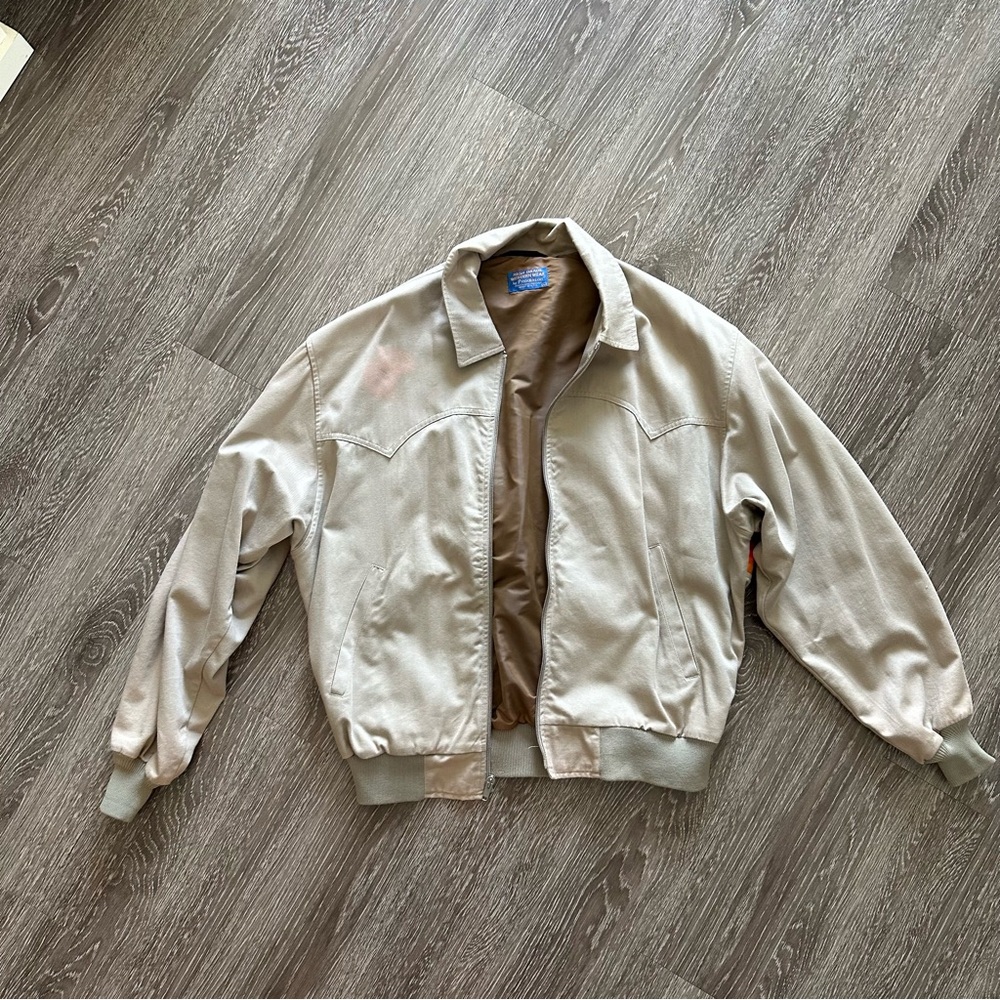 Pendleton Tan Lightweight Shirt Jacket with Ribbed Cuffs